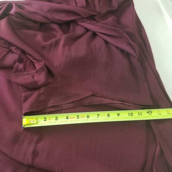 Lush Romper Dress Womens Small Burgundy Bishop Sleeve Cold‎ Shoulder Surplice - Picture 8 of 16